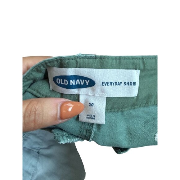 OLD NAVY Green Daisy Print Everyday Shorts Size 10 - Picture 2 of 11
